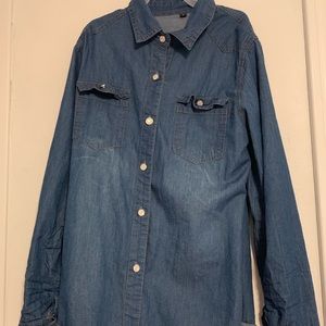 Super cute jean flannel